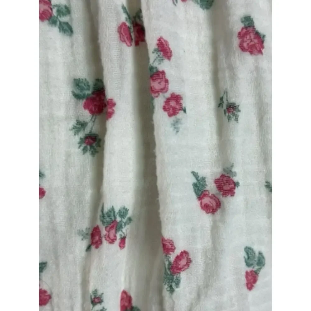 Free People Dainty Chloe Printed Top Floral XL Cottage Bow Gauze Shabby Chic